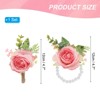 Unique Bargains Fabric Artificial Wedding Rose Flowers Wrist Corsage and Boutonnieres 2 Pcs - 2 of 4