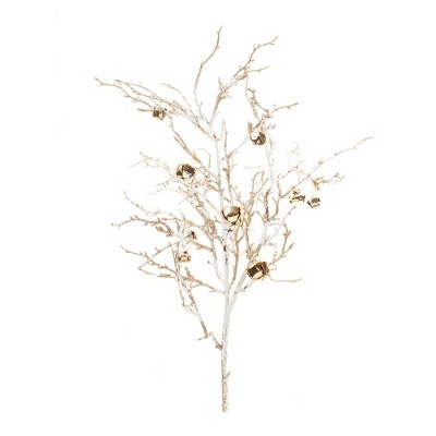 Melrose Flocked Bell Twig Branch (Set of 2)