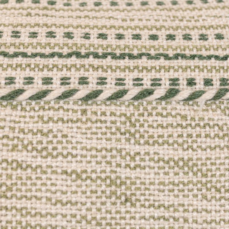 18x18" Hand Woven Stripe Green Outdoor Pillow Polyester With Polyester Fill by Foreside Home & Garden, 4 of 8