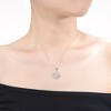 White gold plated pendant necklace featuring a tropical flower design with sparkling cubic zirconia accents for a vibrant look - 2 of 3