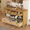CAVINAS 47 inch Console Table with 3 Baskets,Retro Entryway Table with 3 Storage Drawers for Living Room,Hallway - 2 of 4