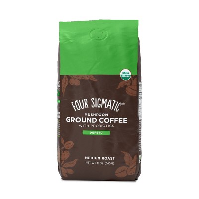 Four Sigmatic Probiotics and Turkey Tail Mushrooms Medium Roast Ground Coffee - 12oz