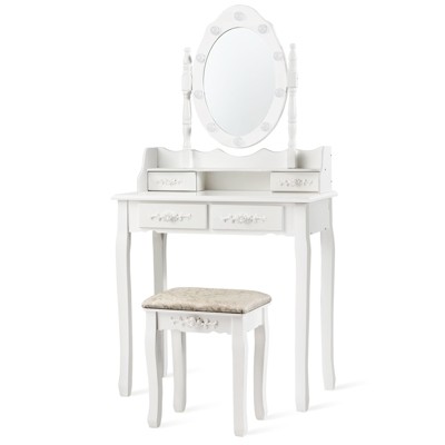 Vanity Table Set Detachable Makeup Table Dressing Desk With Mirror ...