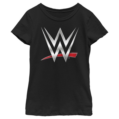 Girl's Wwe Chrome Logo T-shirt - Black - Medium : Target