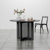 PexFix 46" x 46" Farmhouse Kitchen Dining Room Table Furniture Round Black Kitchen Table with Rattan Woven Legs for Kitchen Bar Living Room - 2 of 4