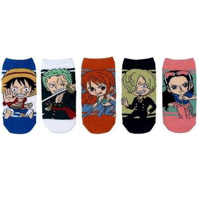One Piece Straw Hat Crew 5 Pair Lowcut Socks