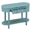 Infurnic Decorative Storage Cabinets Console Table with Curved Design Smooth Glaze for Entryways, Living Rooms and hallways, Blue, 15.5"*30"*33" - 4 of 4