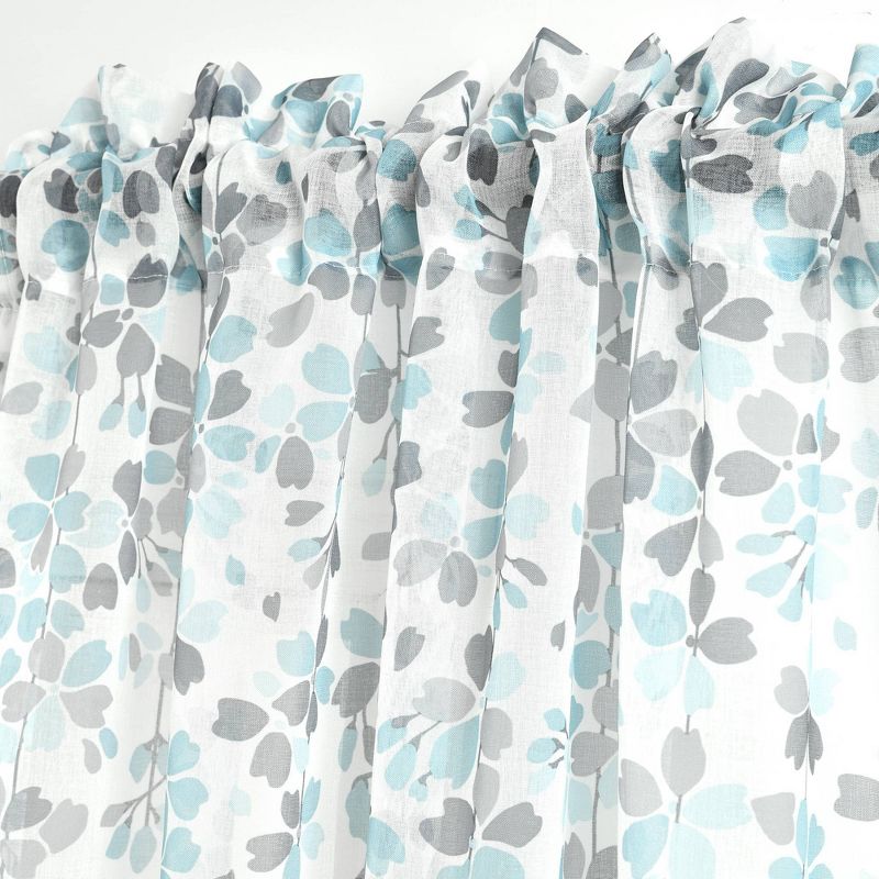 2pk 38&#34;x84&#34; Sheer Weeping Flower Curtain Panels Blue/Gray - Lush D&#233;cor, 4 of 8