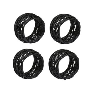 Design Imports Bird Nest Black Napkin Ring Set/4 - 1 of 4