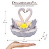 Elegance in Union Swan Figurine and Tealight Candle, 7" Romantic Couples Gift for Valentine| OrnamentallyYou - 3 of 4