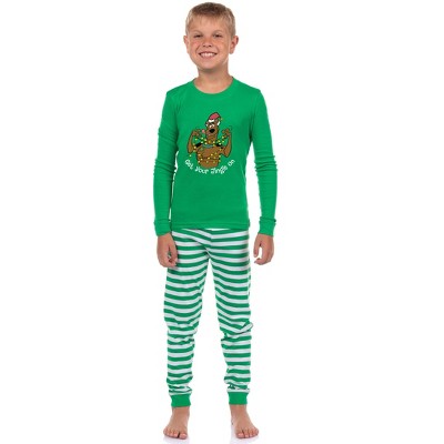Scooby-Doo Christmas Jingle Bells Family Pajamas 2 Piece Long Sleeve Pajama Set Green