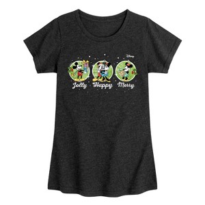 Girls' - Disney - Jolly Happy Merry Fitted Short Sleeve Graphic T-Shirt - 1 of 4