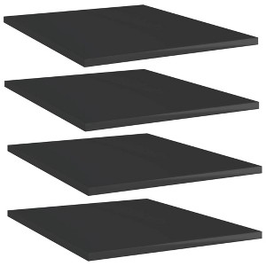 vidaXL Bookshelf Boards 4 pcs High Gloss Black 15.7"x19.7"x0.6" Engineered Wood - 1 of 4