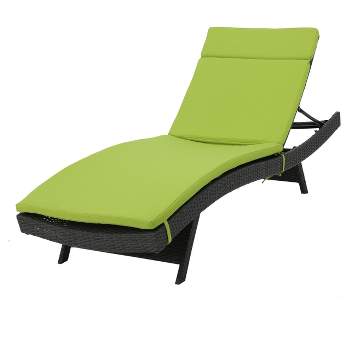 Salem Gray Wicker Adjustable Chaise Lounge - Green - Christopher Knight Home