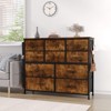 Jojoka Dresser for Bedroom, 10 Drawers Dresser & Chest of Drawers with Fabric Bins, Side Pockets and Steel Frame, Brown - 4 of 4