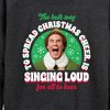 Women's - ELF - Christmas Singing Lightweight French Terry Wide Neck Long Sleeve Shirt - 2 of 4