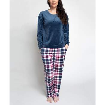 Lands' End Women's Tall Pajama Set Knit Long Sleeve T-shirt And Flannel  Pants - Medium Tall - Deep Sea Navy Holiday Pups : Target
