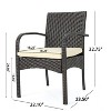 NicBex 2pc Outdoor Dining Chairs Patio PE Rattan Waterproof Fabric Chairs with Cushions for Garden,Brown - image 3 of 4