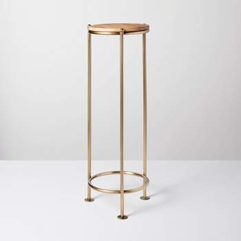 18 Wood & Brass Round Plant Stand - Hearth & Hand™ With Magnolia : Target