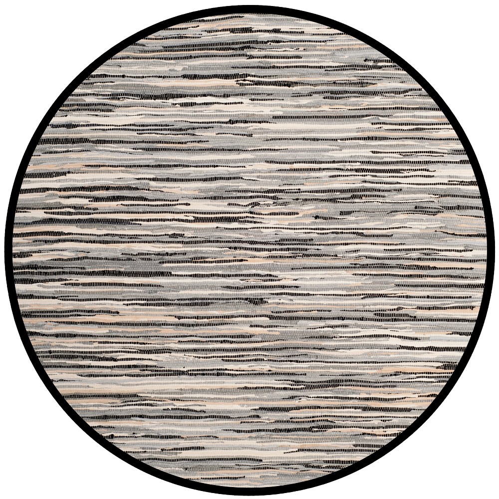 6' Spacedye Design Woven Round Area Rug Black - Safavieh