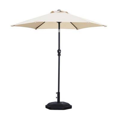 Ainfox 7.5ft Patio Umbrella With Round Umbrella Base