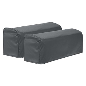 Unique Bargains PU Leather Anti-Slip Stretch Couch Arm Slipcovers 2 Pcs - 1 of 4