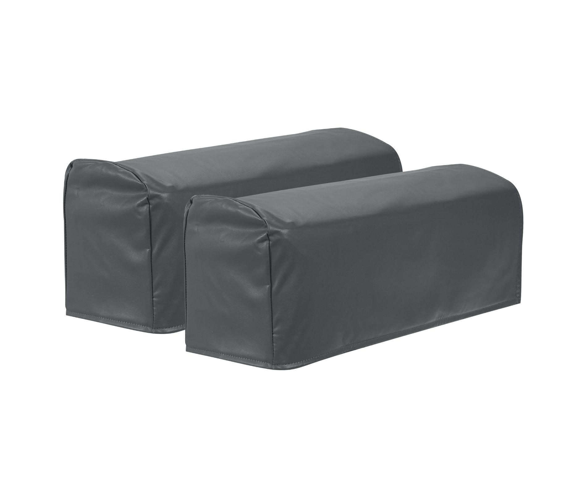 Unique Bargains PU Leather Anti-Slip Stretch Couch Arm Slipcovers 2 Pcs Grey