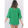 Amaryllis Women's Ruffle Sleeve Blouse Elegant Mock Neck Relaxed Fit Lightweight Versatile Chic - 4 of 4