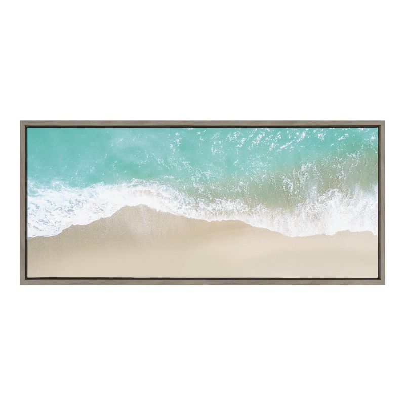 18&#34; x 40&#34; Sylvie Ocean Beach Fantasy by The Creative Bunch Studio Framed Wall Canvas Gray - Kate &#38; Laurel All Things Decor, 1 of 8