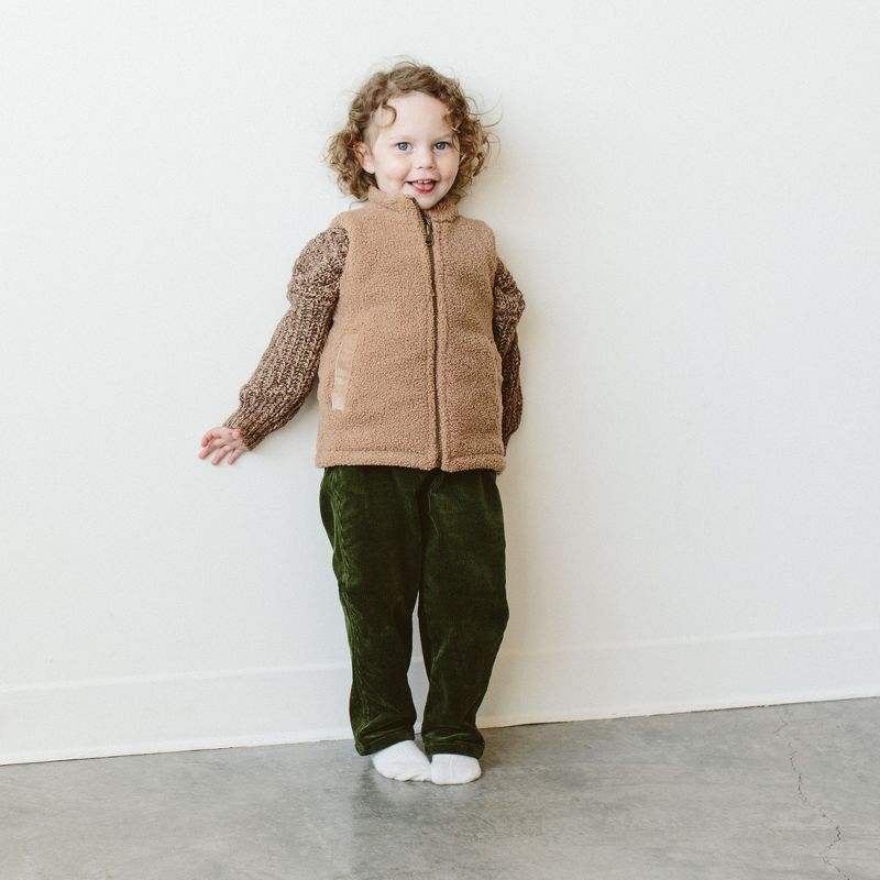 Goumi Toddler Corduroy + Faux Shearling Reversible Vest, 4 of 8