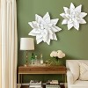 LuxenHome Set of 2 White Metal Lotus Flowers Wall Decor - 3 of 4