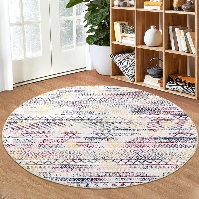 Area Rug Modern Geometric Non-Slip Rug Soft Low Pile Contemporary Carpet for Living Room Bedroom Dining Room