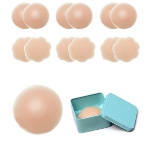 INSPIRE CHIC 6 Pairs Women's Strapless Invisible Sticky Adhesive Nipple Covers for Backless Dress - 1 of 4