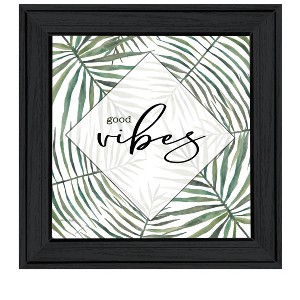 HomeRoots GOOD VIBES Black Framed Print Wall Art - 1 of 4