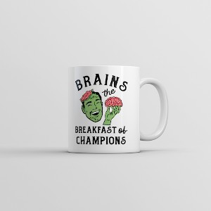 Crazy Dog T-Shirts Brains The Breakfast Of Champions Mug Funny Halloween Undead Zombie Cup-11oz - 1 of 4