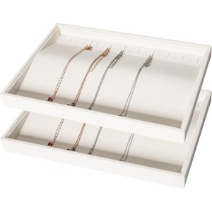 2-Piece Stackable 24-Grid Jewelry Organizer Tray Set for Multiple Jewelry Types - 1 of 4