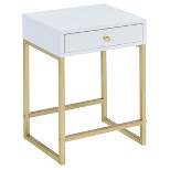 End Table White Brass - Acme Furniture