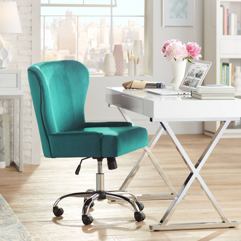 Studio 55D Erin Teal Fabric Adjustable Office Chair, 2 of 10