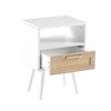 NicBex Modern Nightstand Bedside End Table with Rattan Drawer & Shelf for Bedroom & Living Room - 4 of 4