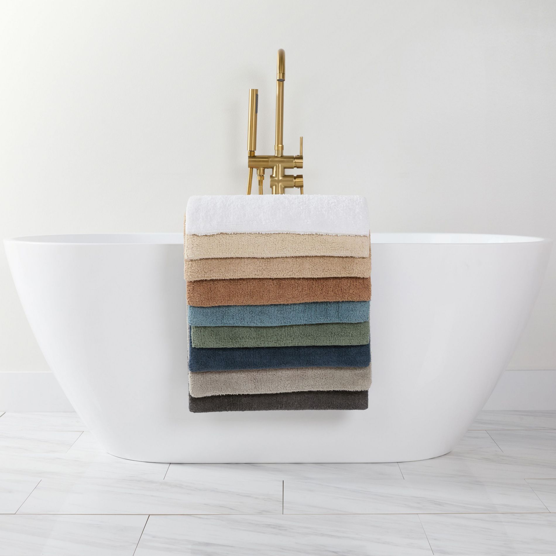 Reversible Solid Cotton Bath Mat,Thick Absorbent Luxury Bath Rug, Washable Spa-Inspired Large Hotel Bath Mat - Becky Cameron