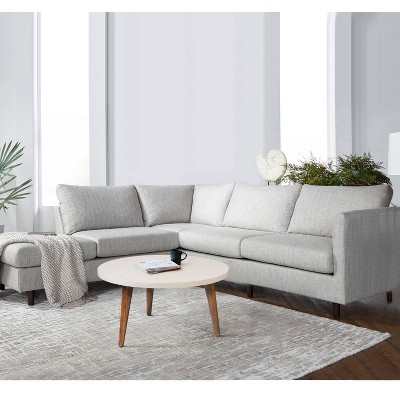 24" Round Off-White Mango Wood Coffee Table with Tapered Legs