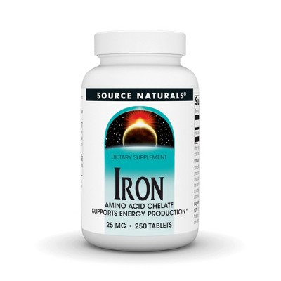Iron Chelate 25mg by Source Naturals, Inc.  -  250 Tablet