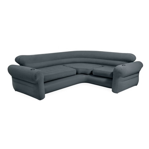 Intex Inflatable Corner Sofa L shaped Indoor Use 2 in 1 Valve 880lb Weight Capacity 101 X 80 X 30 Gray Target