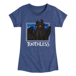 Girls' - How to Train Your Dragon - Toothless Stars Fitted Short Sleeve Graphic T-Shirt - 1 of 4