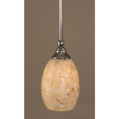 Toltec Lighting Any 1 - Light Pendant in  Chrome with 5" Ivory Glaze Seashell Shade