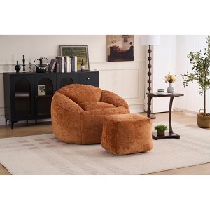 CAVINAS Chenille Bean Bag Chair,Lazy Floor Sofa Chair with Foam Filling,Cozy Lounge Chair for Living Room - 1 of 4