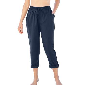 Swim 365 Women's Plus Size Taslon Cover Up Capri Pant - 14/16, Blue : Target