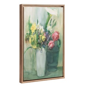 Kate & Laurel All Things Decor 18"x24" Sylvie Beaded Flowers 1880 Framed Canvas by The Art Institute of Chicago Gold - 1 of 4