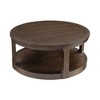 Dexmalle Large Curved 2 Tier Traditional Round Circle Wooden Center Coffee Table,Rounded Table with Wheels - 4 of 4