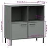 vidaXL Oslo Gray Solid Wood Bookcase with Metal Legs, Easy Assembly and Rustic Finish, Ideal for Organizing Books, Magazines, and Documents - 4 of 4
